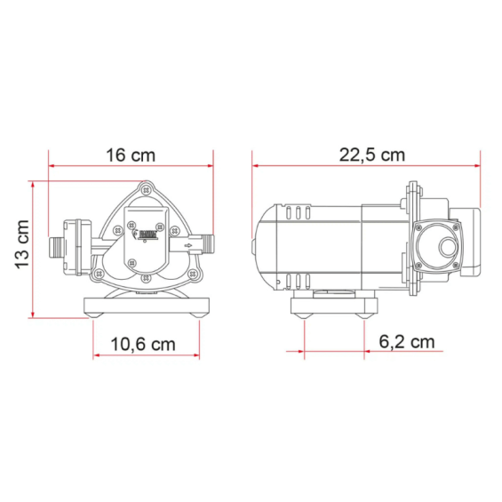 dimensiones Bomba de agua Aqua 8 7L - FIAMMA