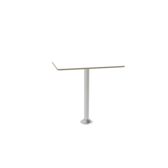 pack laminate table top in cream white colour, 70cm table leg, two bases