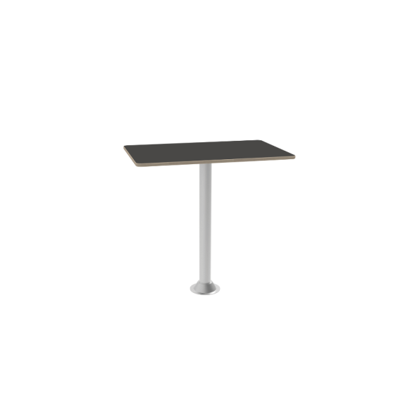 pack laminate table top in graphite grey colour, 70cm table leg, two bases