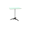 pack tablero de mesa estratificado verde agave, pie de mesa 60cm, una base, un trípode