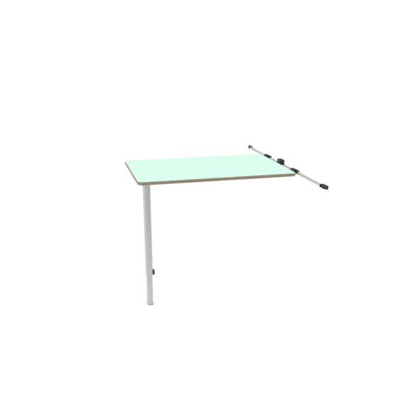 pack agave green laminate table top, telescopic and height-adjustable table leg, sliding rail to fix