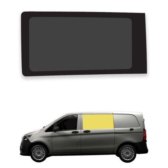 Ventana delantera izquierda para Mercedes Vito 2014 equipado con puerta corredera a la izquierda