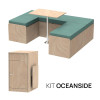 Bed kit 140 cm + kitchen module with folding shelf