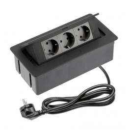 The three-socket block on a white background
