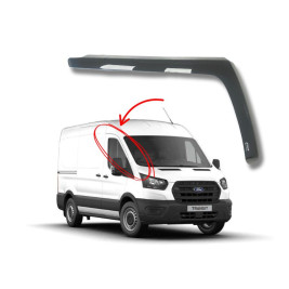 Un deflector al lado de una foto de Ford Transit 2T