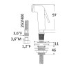 Diagram with dimensions of parts