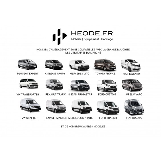 Aménagement compatible tous véhicules utilitaire heode