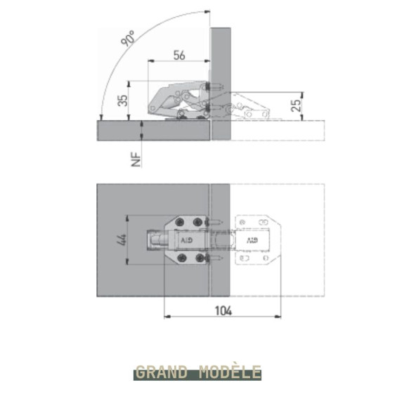 Concealed piston hinge