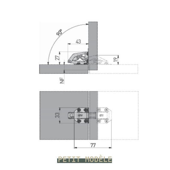 Concealed piston hinge