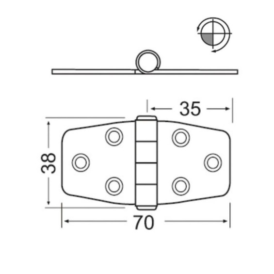Space-saving 2 mm hinge -...
