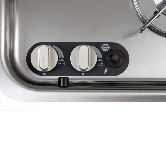 Fregadero combinado con 2 fuegos de gas - Carbest botones