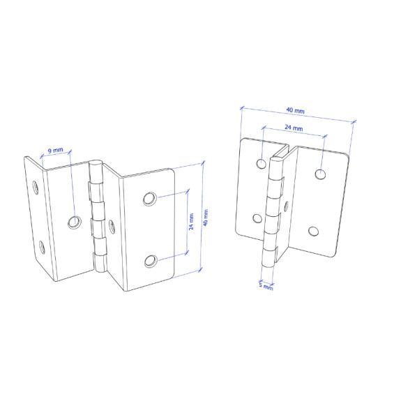 hinge for 15mm wood panel and inset door