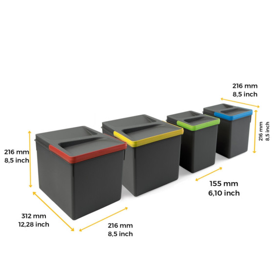 cubo de reciclaje selectivo