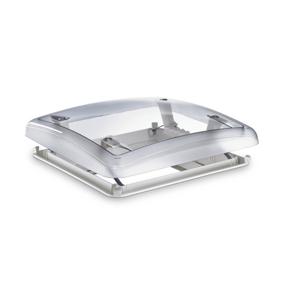 Dometic Mini Heki S-FL 400x400 Dachhaube in geöffneter Lüftungsposition