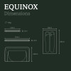 Dimensiones de la tienda de techo Equinox