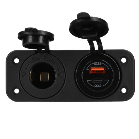 USB-A and USB-C socket for van