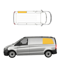 Cortina opaca gris para Mercedes Vito Compacto con rieles guía de aluminio