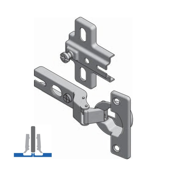 3D-Ansicht des Scharniers für Doppeltüren