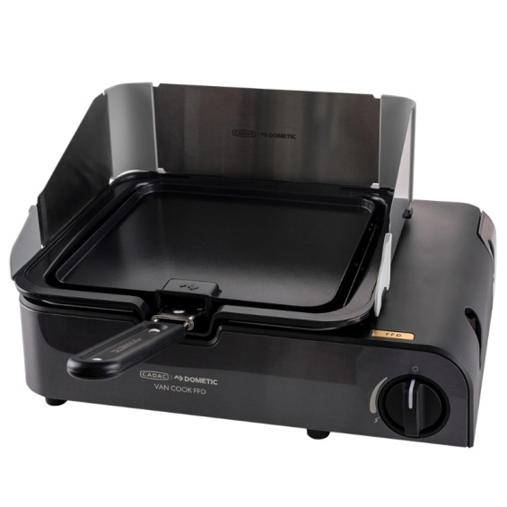 The Van Cook gas stove with splash guard