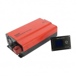 convertidor de onda sinusoidal pura 12V 500W EZA rojo con su pantalla de control remoto LCD