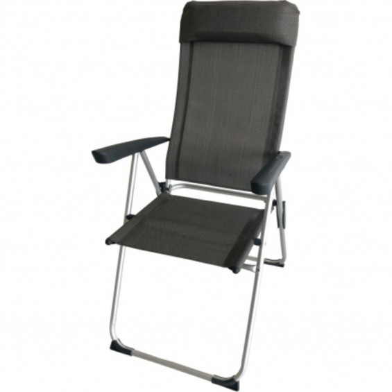 Klappbarer Campingstuhl Bayasun Eco Plus Textilene grau – 3/4-Ansicht