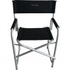 Bayasun Black folding director camping chair black 600D polyester fabric - front view