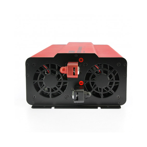 Pure sine wave inverter 12V 3000W EZA - rear view with fans and DC connectors