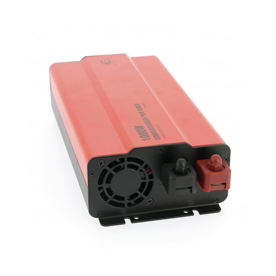 Pure sine wave inverter 12V 1000W EZA - three-quarter front view with fan