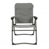 Sillón de camping plegable Nomado Soplair gris claro, vista trasera, estructura de aluminio visible