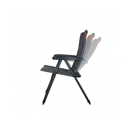 Sillón Nomado Soplair en posición inclinada, vista lateral, respaldo regulable