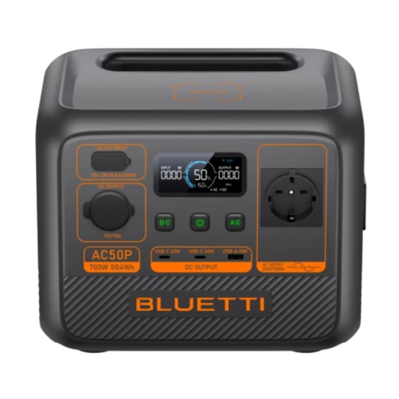 Tragbare Power Station Bluetti AC50P 504 Wh - Anschlussfeld und 230V-Steckdosen