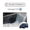 Autoterm Warmluftausgittergitter im Innenraum eines Volkswagen T5 T6 installiert