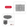 Esquema dimensional de la calefacción Autoterm Air 2D y de la placa de montaje para Renault Master XDD L1H1/L2H2 - vista frontal