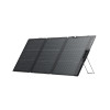 Tragbares Solarmodul EcoFlow 160 W NextGen aufgeklappt, Dreiviertelansicht, auf dem Boden stehend mit verstellbarem integriertem