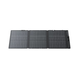 Tragbares Solarmodul EcoFlow 160 W NextGen aufgeklappt und flach liegend, Vorderansicht, 4 Felder mit schwarzen monokristallinen