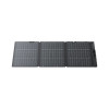 Tragbares Solarmodul EcoFlow 160 W NextGen aufgeklappt und flach liegend, Vorderansicht, 4 Felder mit schwarzen monokristallinen