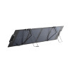 EcoFlow 110 W lightweight portable solar panel unfolded and tilted on its integrated stand, three-quarter view