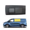 Innenansicht des bündigen Fensters vorne links für Ford Transit Custom 2023 - bündiger Schiebemechanismus