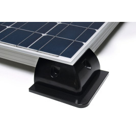 Schwarzes Eckwinkelstück zur Befestigung von Solarpanelen ohne Bohren