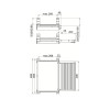 Schema mit Installationsmaßen der ausziehbaren Trittstufe für ausgebauten Transporter