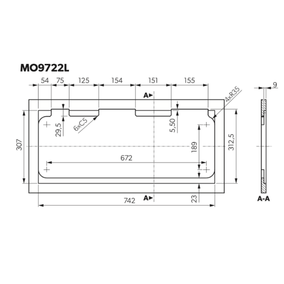 Ausschnittmaße MO9722L