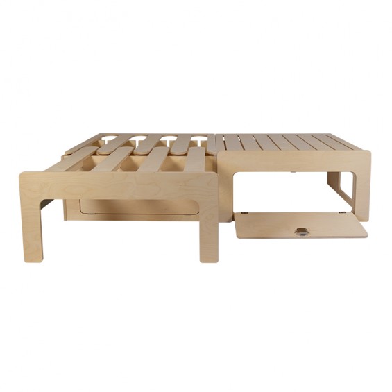 Lit Peigne 130 cm en bois brut