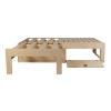 Lit Peigne 130 cm en bois brut