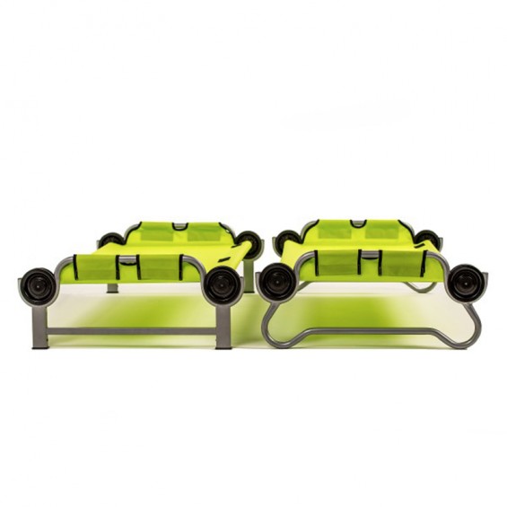 lit de camp avec rangements pour 2 enfants disc-o-bed kid-o-bunk