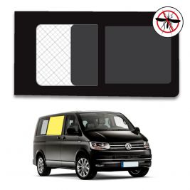 vitre coulissante droite rang 2 vw transporter t5 avec moustiquaire intégrée