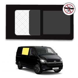Rechtes Schiebefenster Reihe 2 VW Transporter T6 mit integriertem Insektenschutz