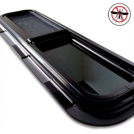 Fenêtre Coulissante Droite 580 x 200 mm avec moustiquaire - Universelle