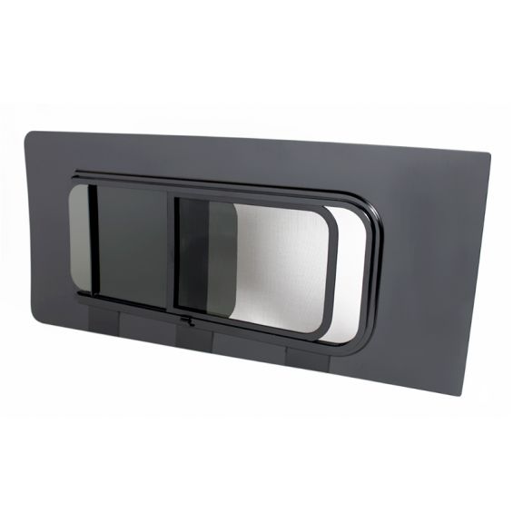van window with sliding mosquito net