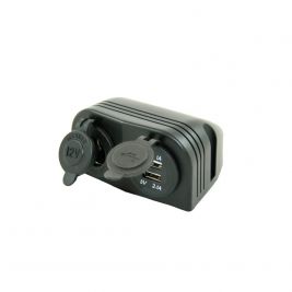 double chargeur USB et allume cigare 12V en applique pour installation électrique fourgon aménagé