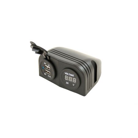Double chargeur USB + Voltmètre en applique - HABA